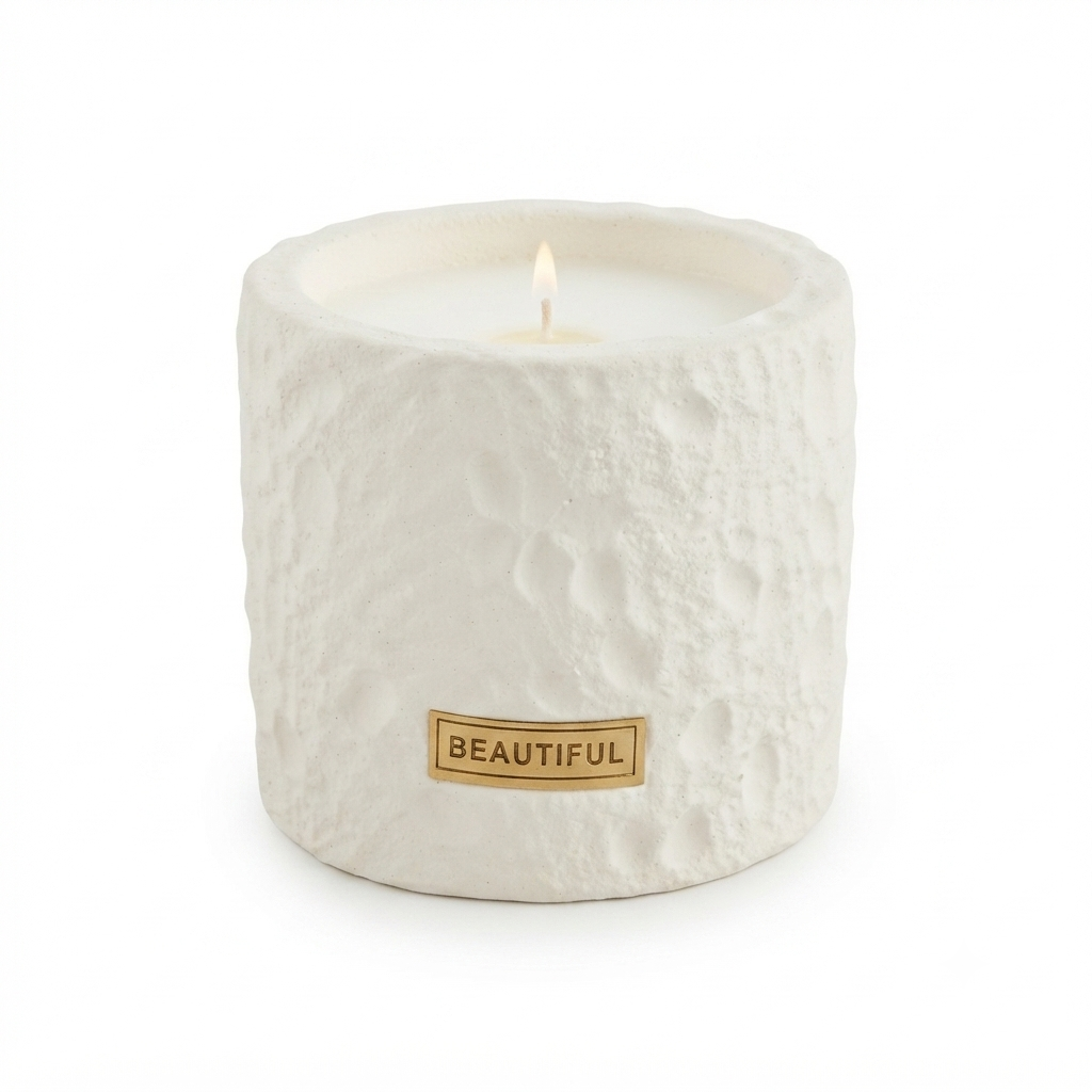 Moon Textured rose Scented Candle