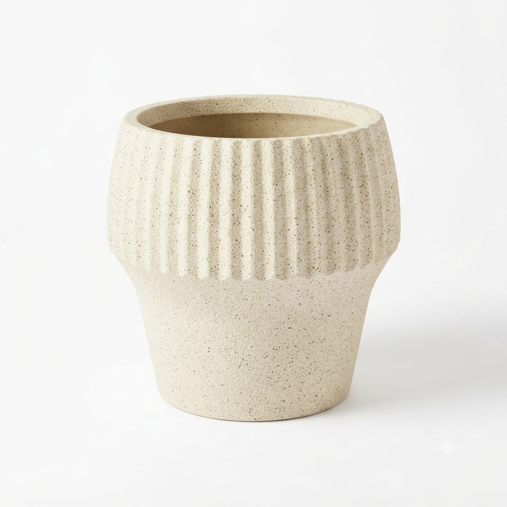 Ribbed Plastic Planter
