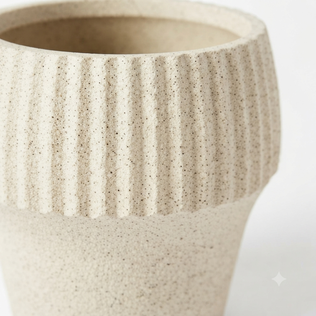 Ribbed Plastic Planter