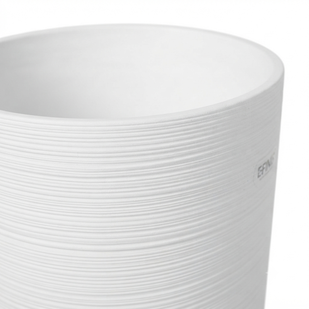 Ribbed Tall Planter - Bone