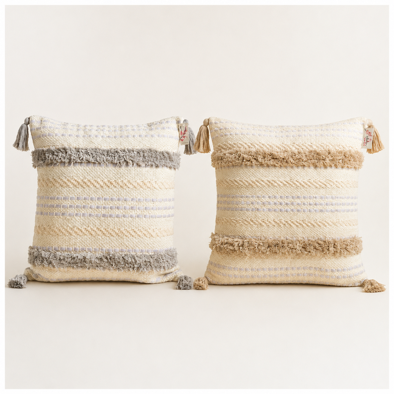 Boho Tassel Cushion Cover 45x45cm