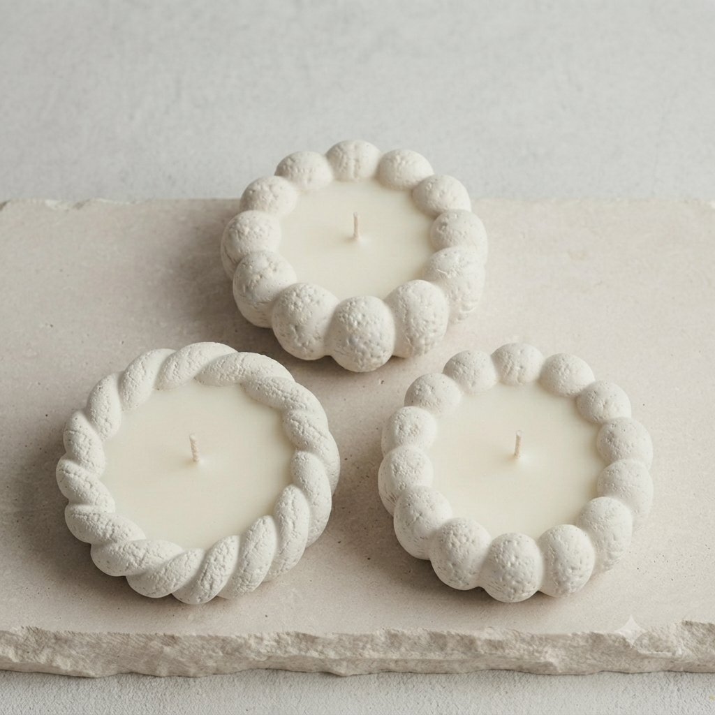 In0074 Rose Scented Stone Candle