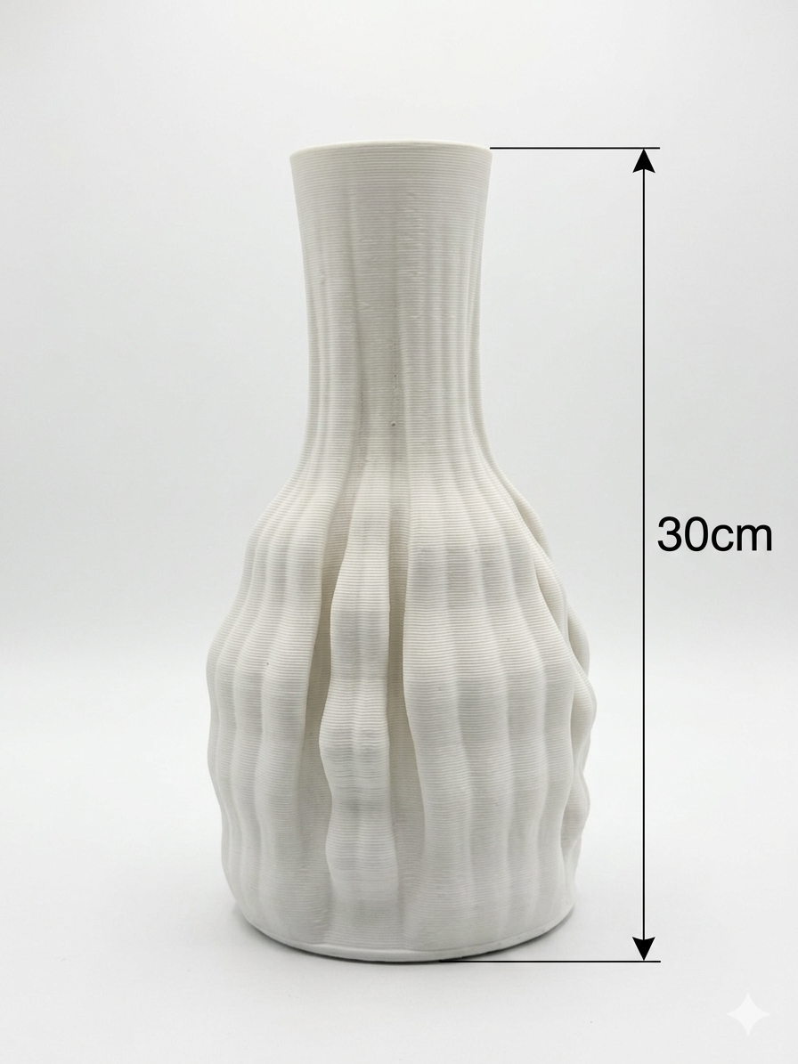 White 3D Printed Vase – 30 cm