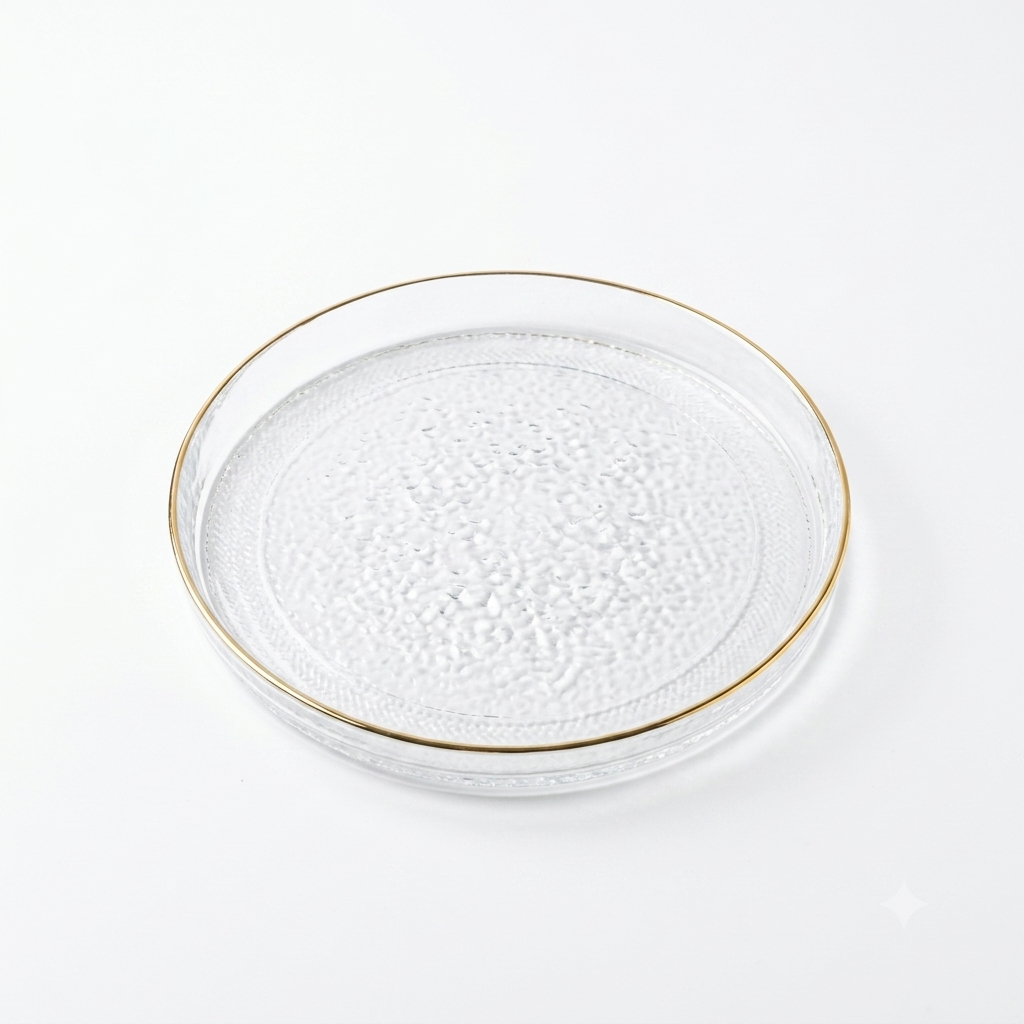 Hammered Glass Plate 16cm - Set of 6