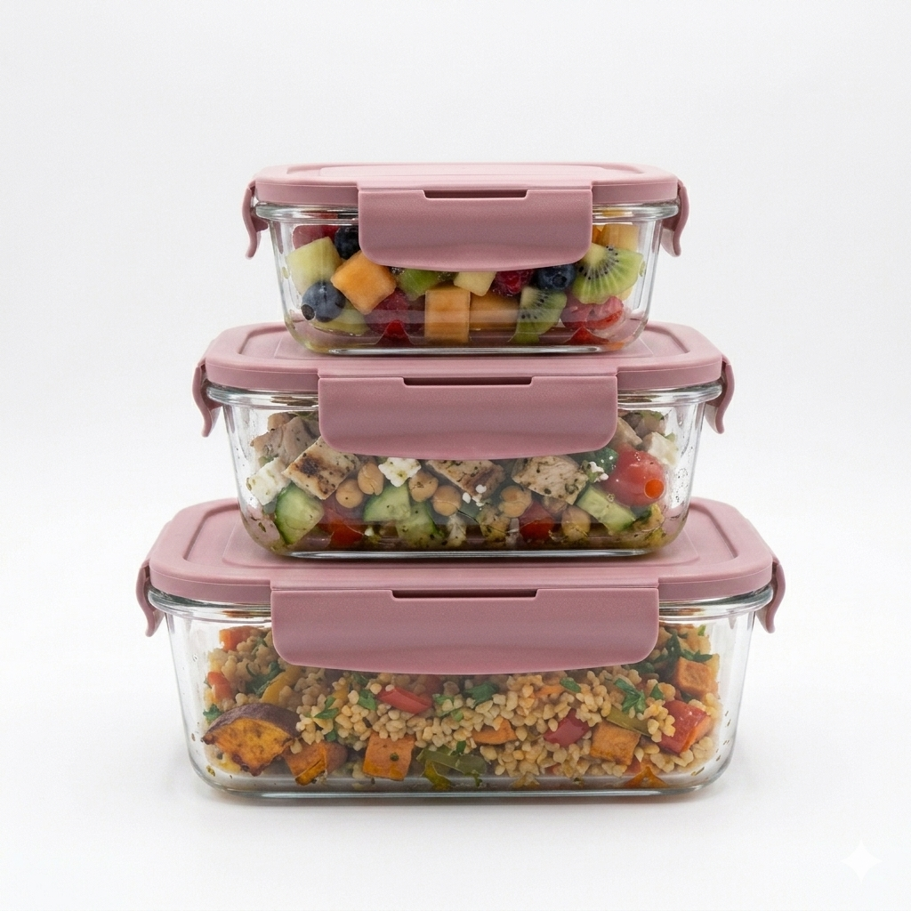 3-Piece Glass Food Storage Container Set