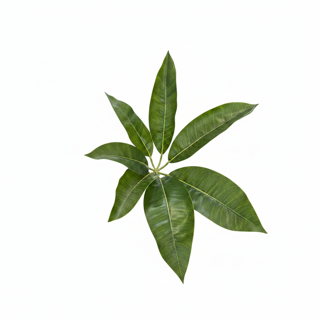 Artificial Tree Leaves White Background