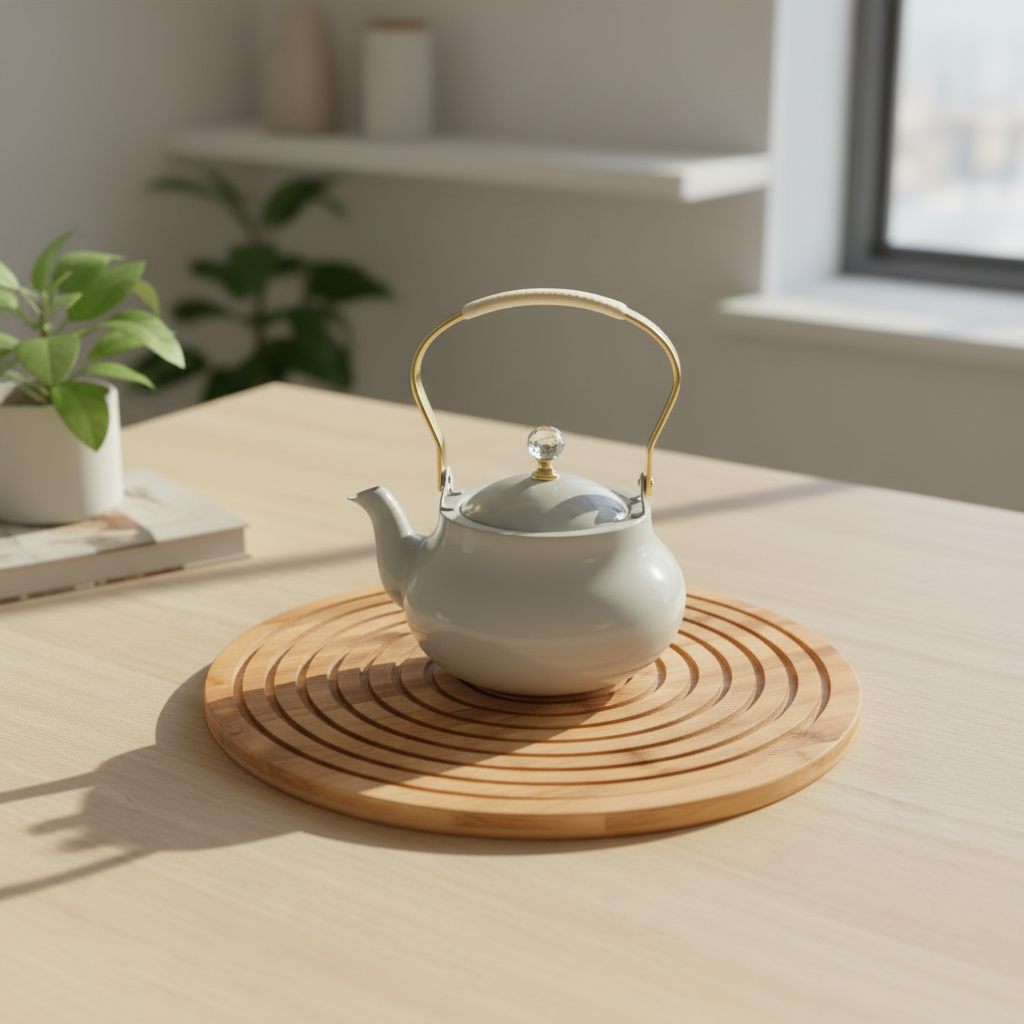 Bamboo Trivet - With Teapot