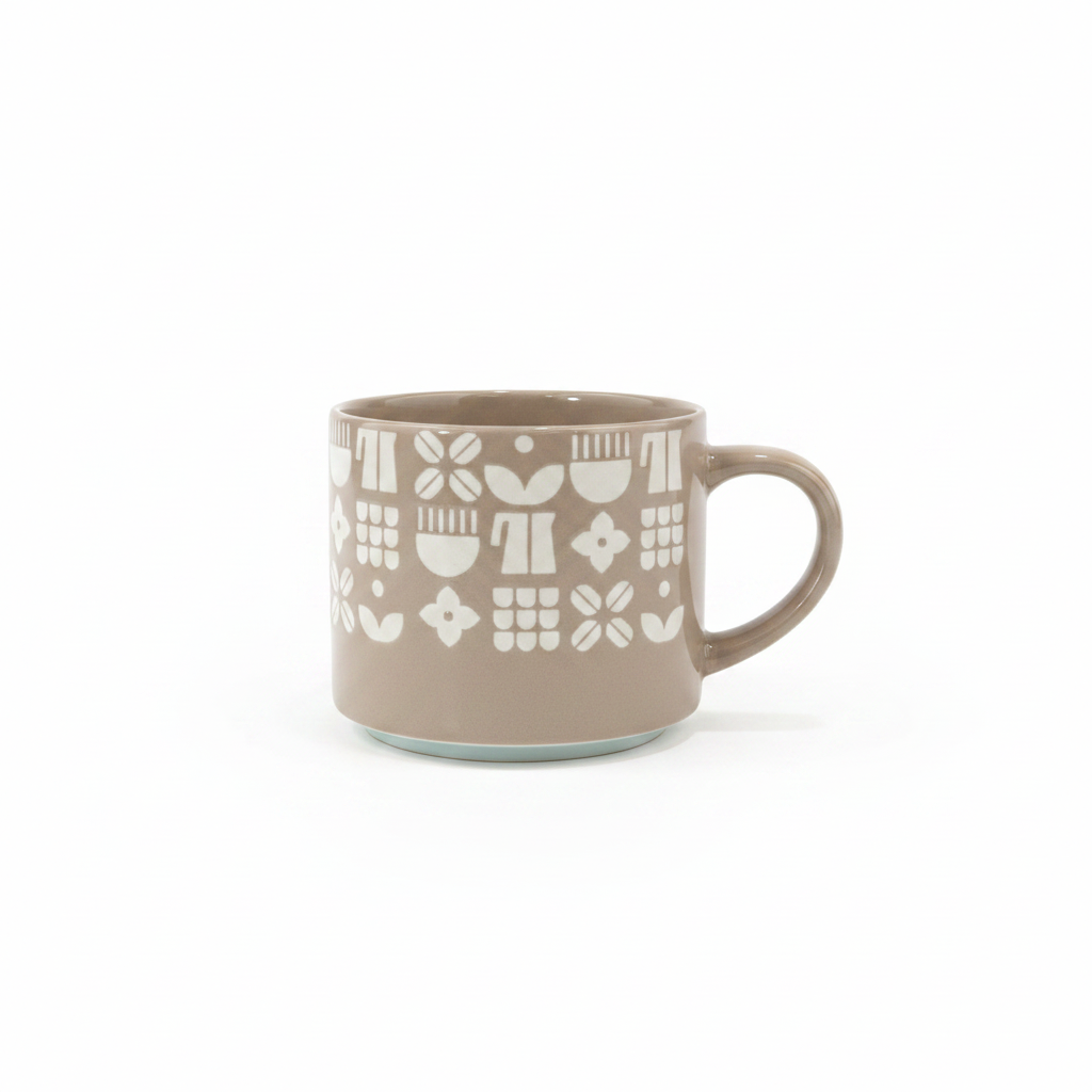 Beige Boho Mug - White Background