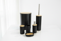 Black Bamboo Bathroom Set – Pure White Background