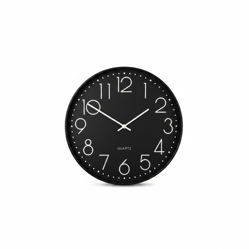 Black Clock White Background