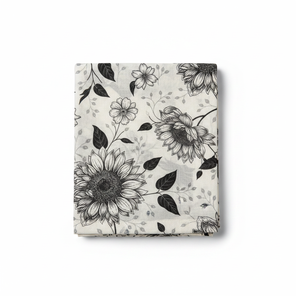 Black Floral Shower Curtain