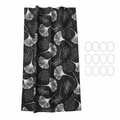 Black White Ginkgo Shower Curtain Set - White Background