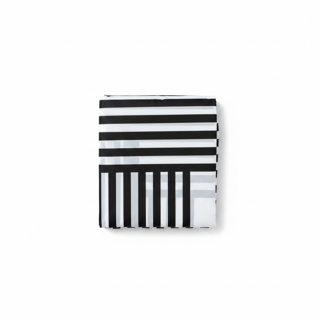 Black White Stripe Shower Curtain