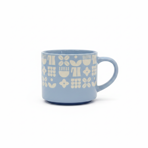 Blue Boho Mug - White Background