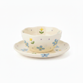 Blue Floral Bowl - No Rim Flower