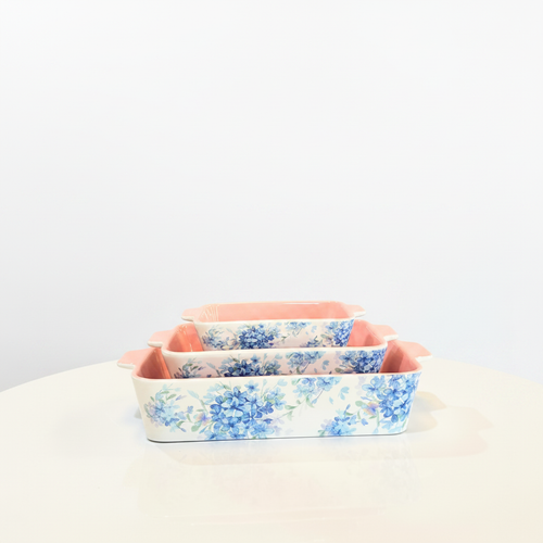 Blue Hydrangea Ceramic Baking Set