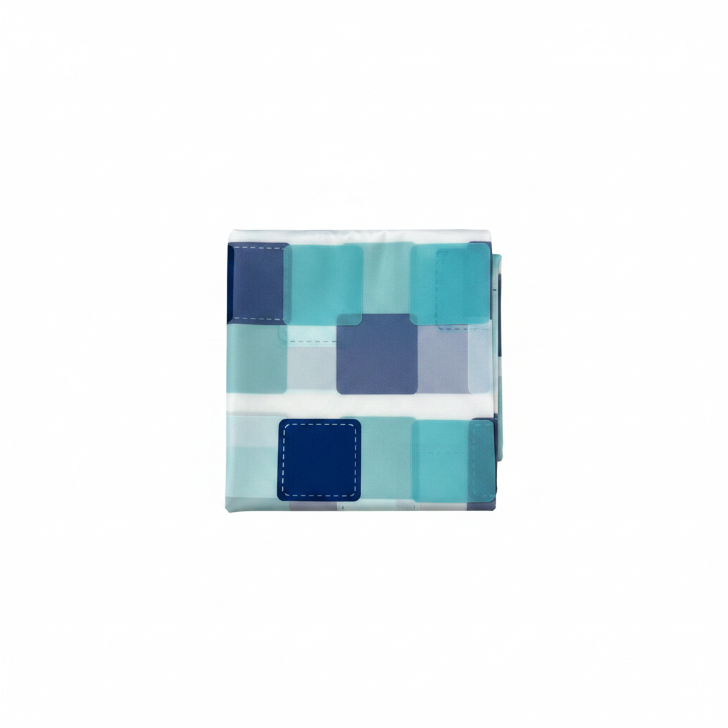 Blue Mosaic Patchwork Shower Curtain