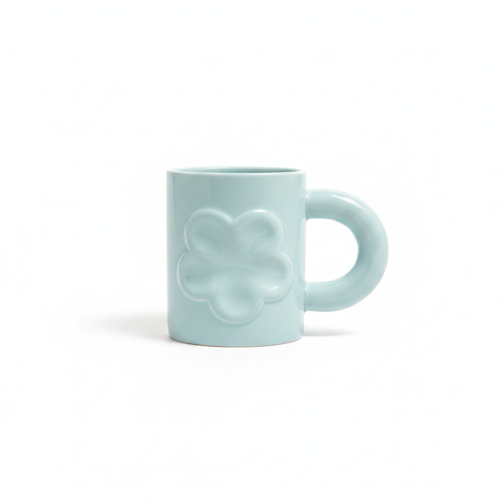 Blue Mug with Flower