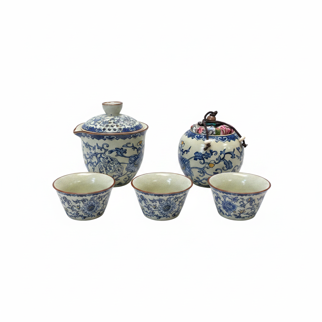 Blue White Tea Set