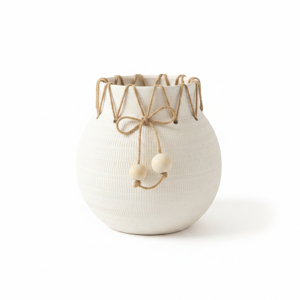 Boho Ceramic Round Vase