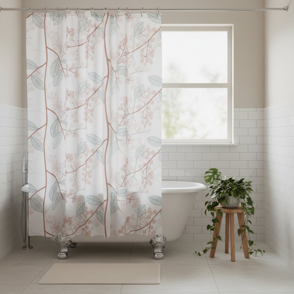 Botanical Branch Shower Curtain Lifestyle