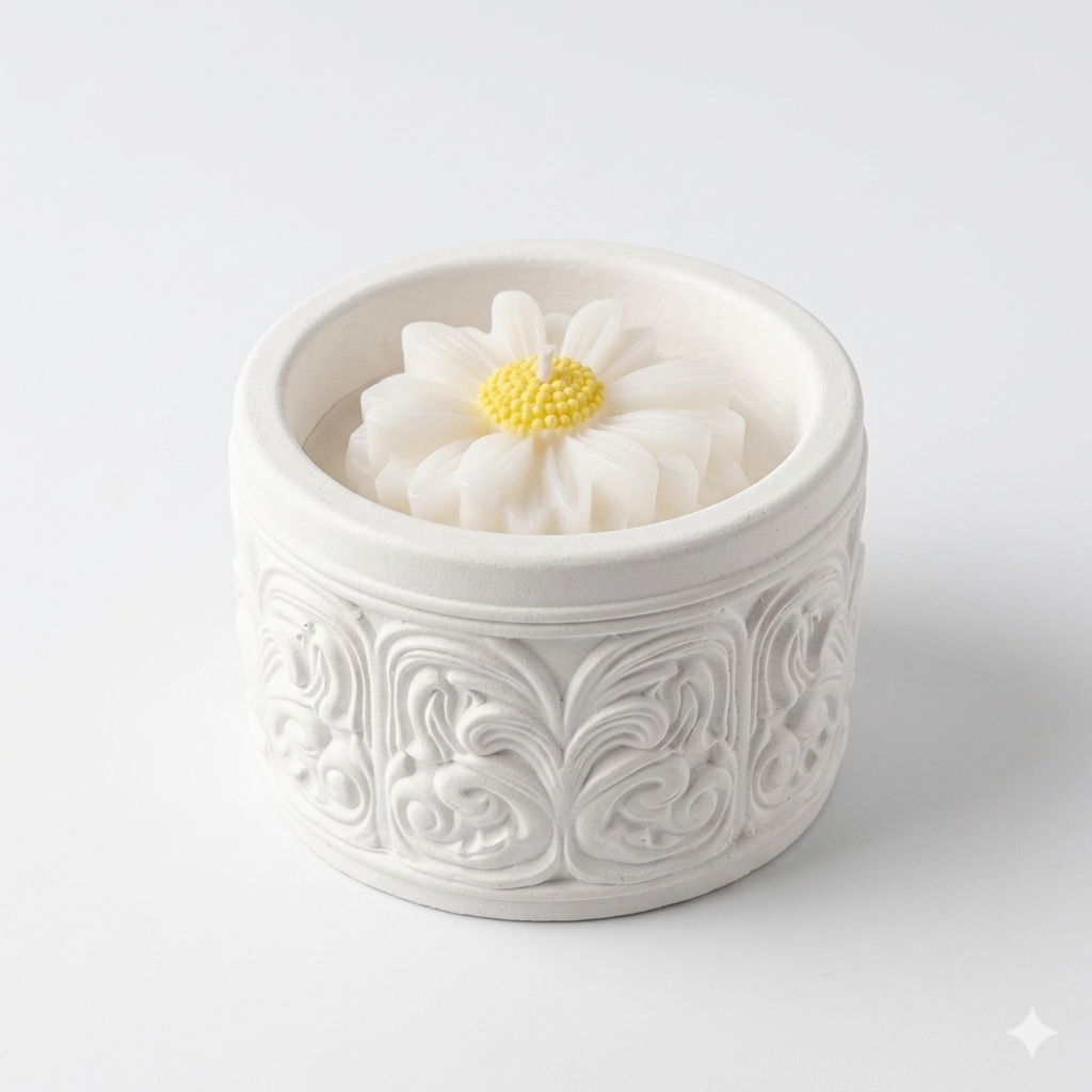 Floral Ceramic Candle