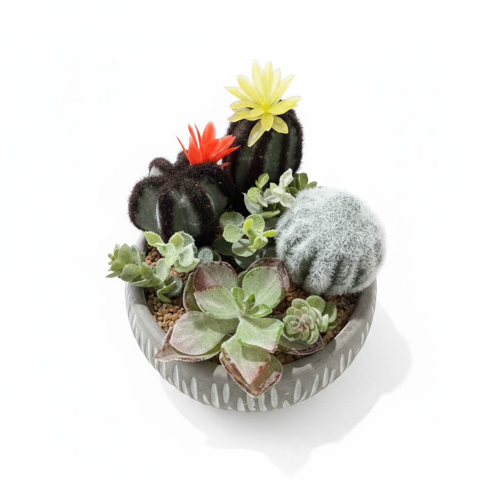 Cactus Arrangement White Background