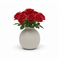 Ceramic Round Vase with Red Roses