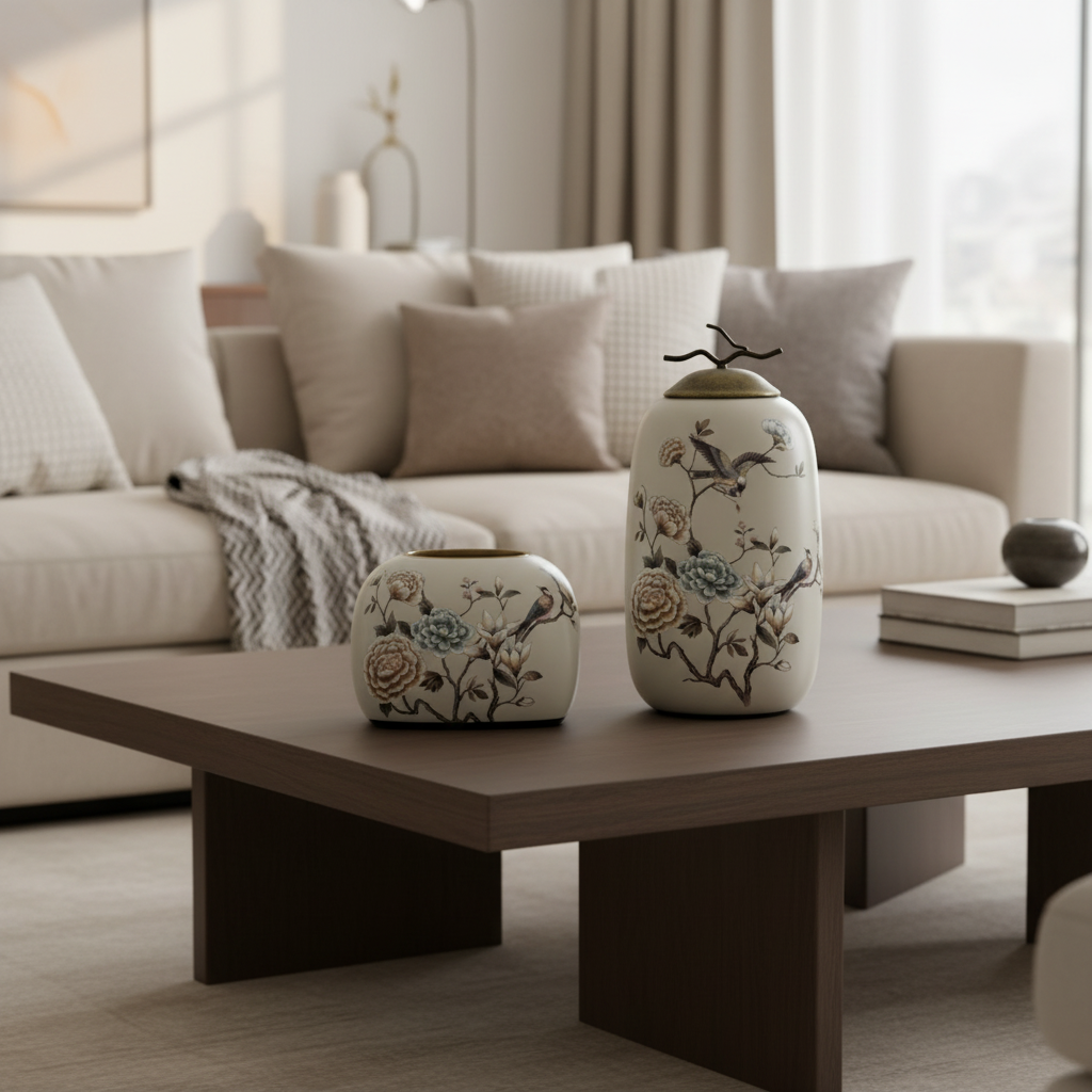 Ceramic Vase Set - Living Room Lifestyle