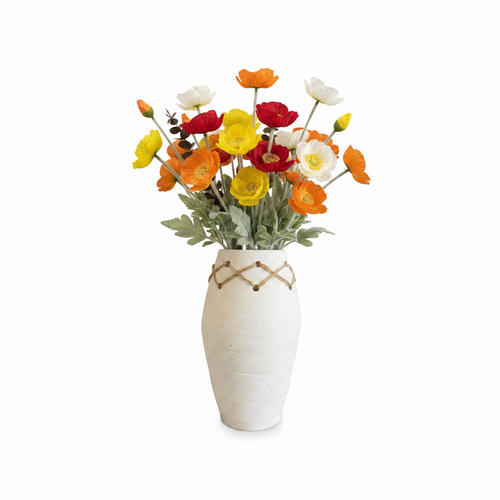 Ceramic Vase with Poppy Flowers