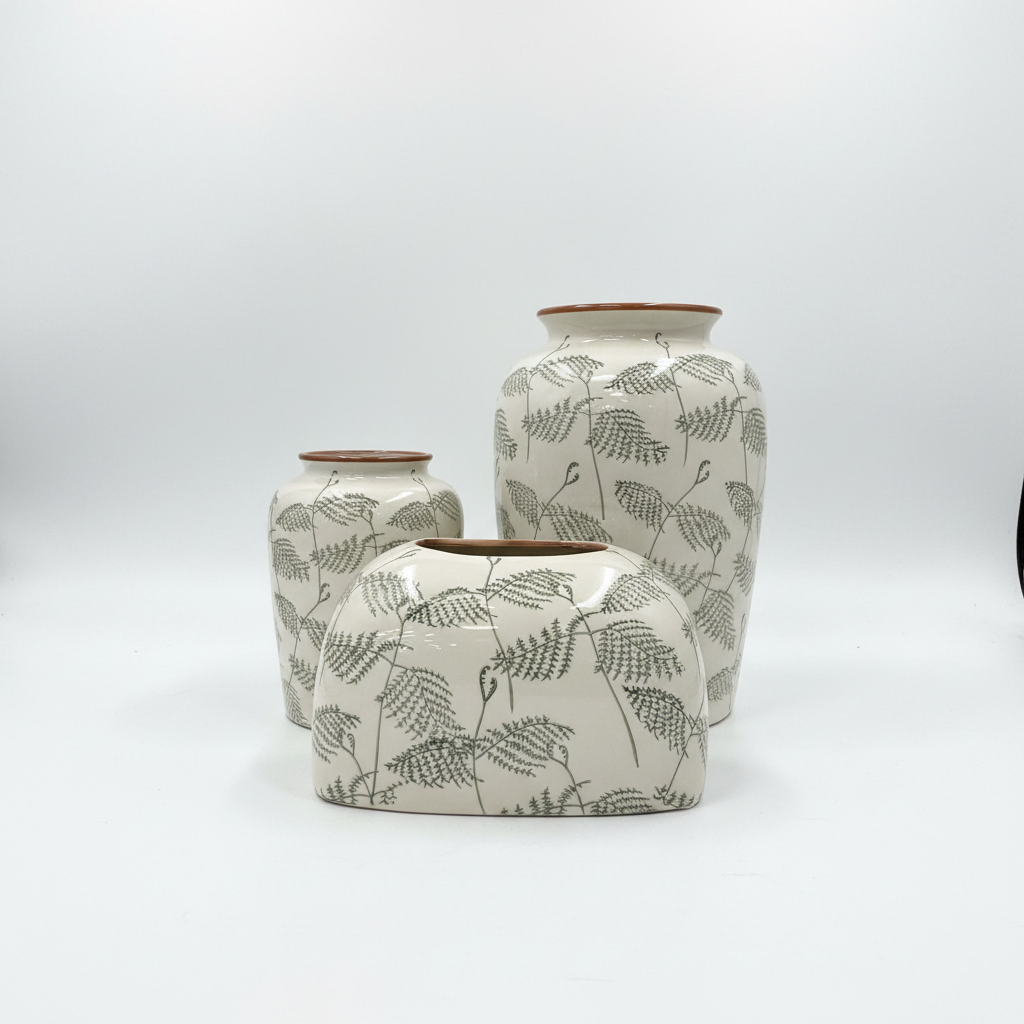 Ceramic Vases on White Background