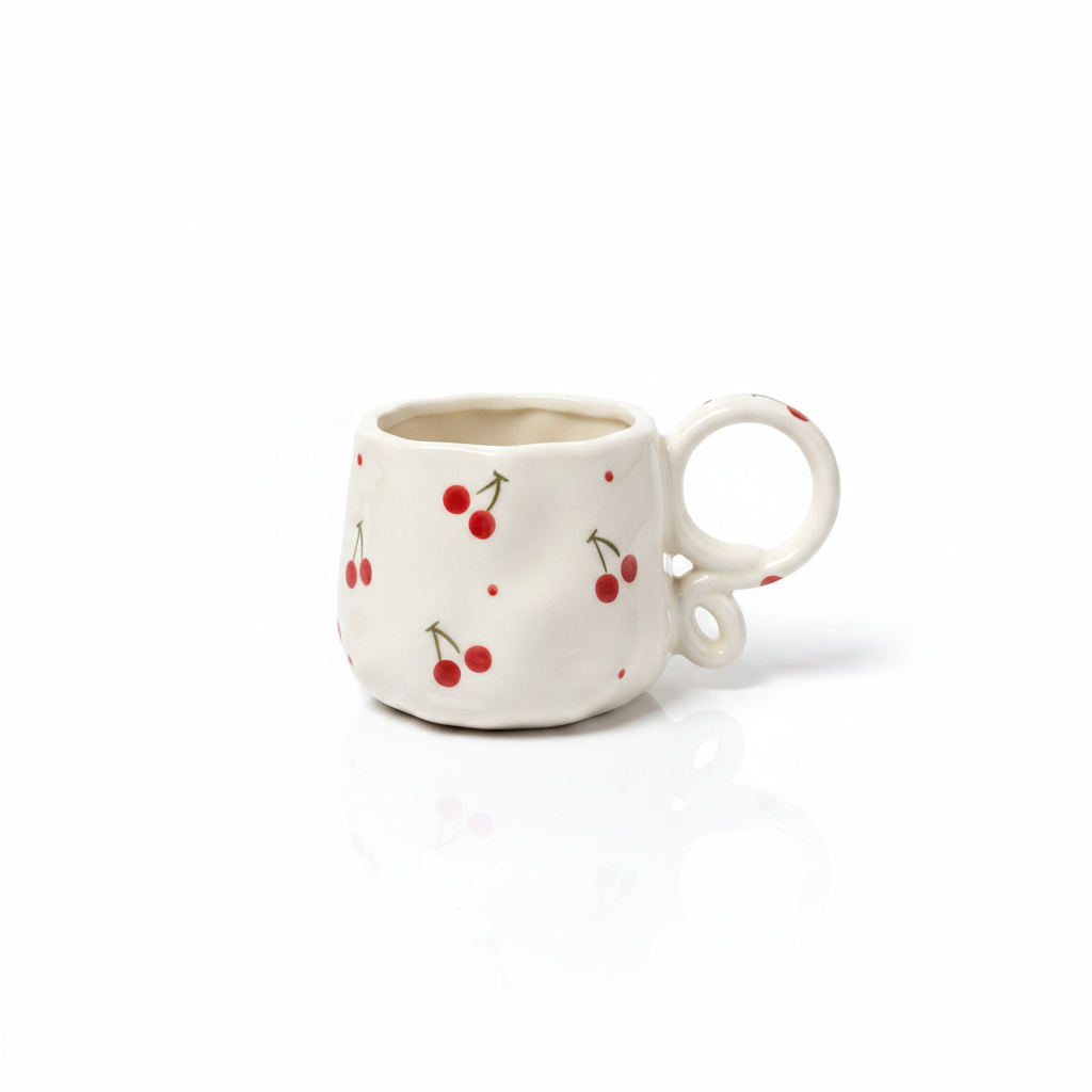 Cherry Ring Handle Mug
