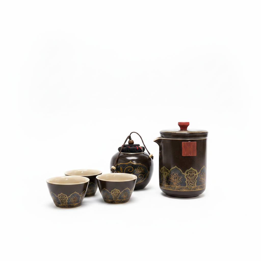 Chinese Tea Set - White Background