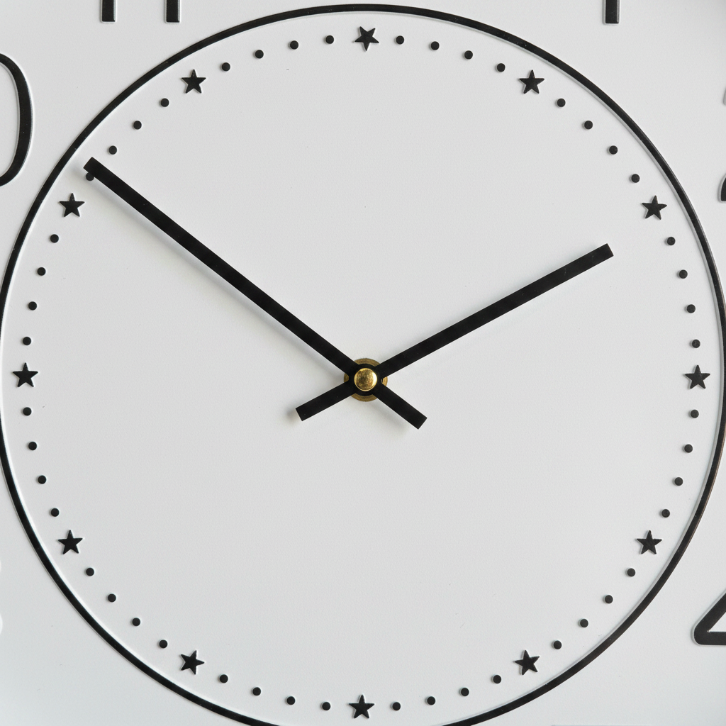 Clock Stars and Numbers Close-up