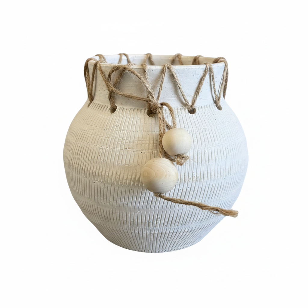 Close-up Round Ceramic Vase