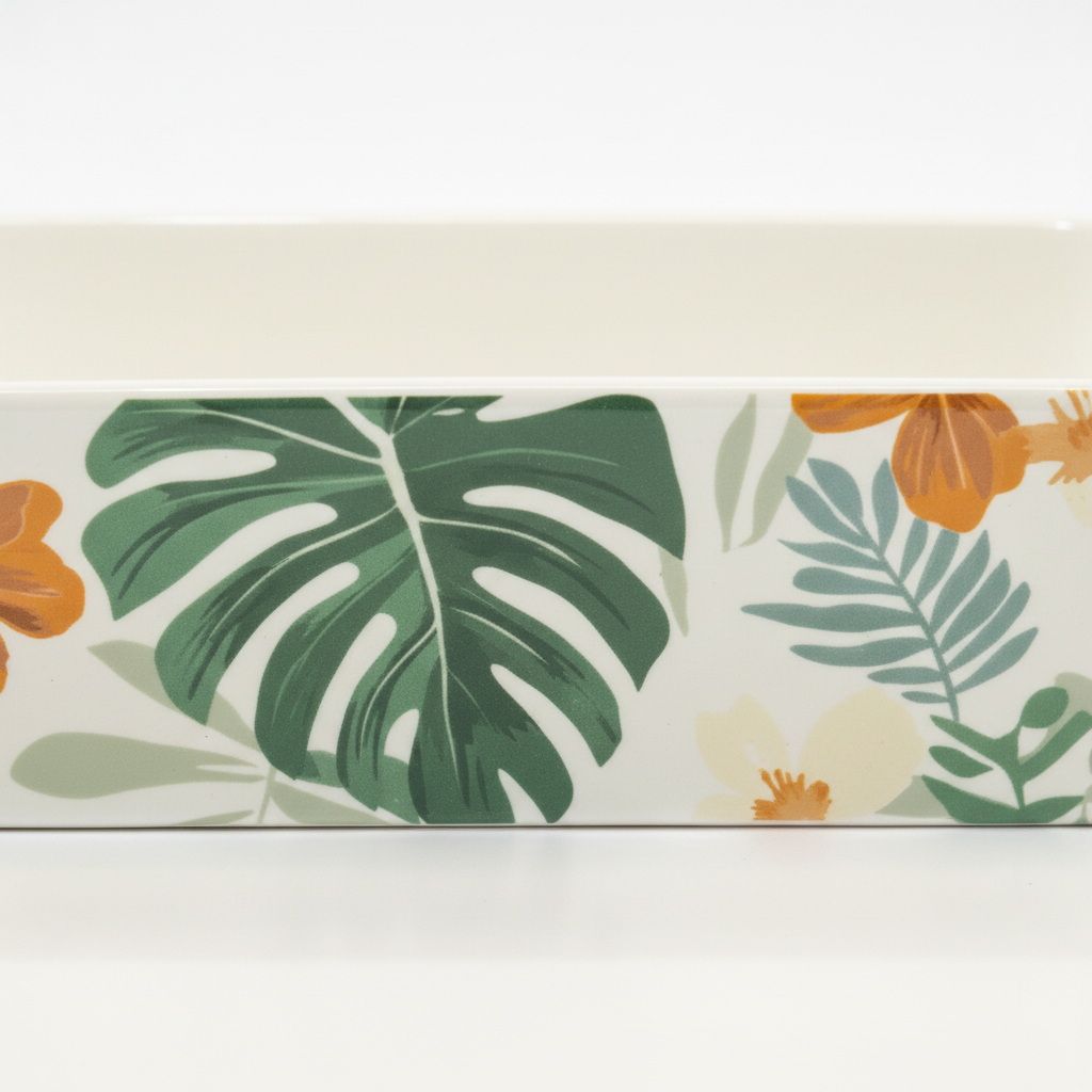 Close-up Tropical Ceramic Dish
