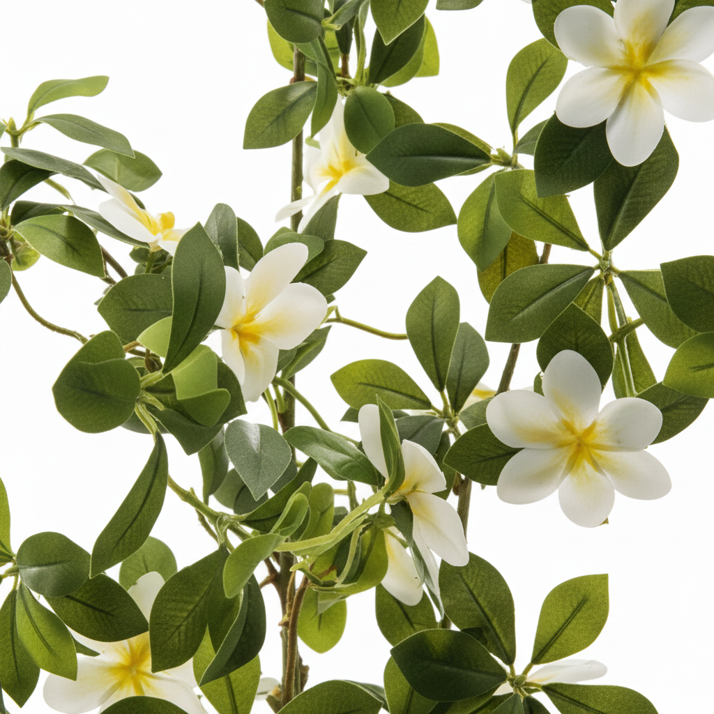 Close-up White Plumeria Flowers