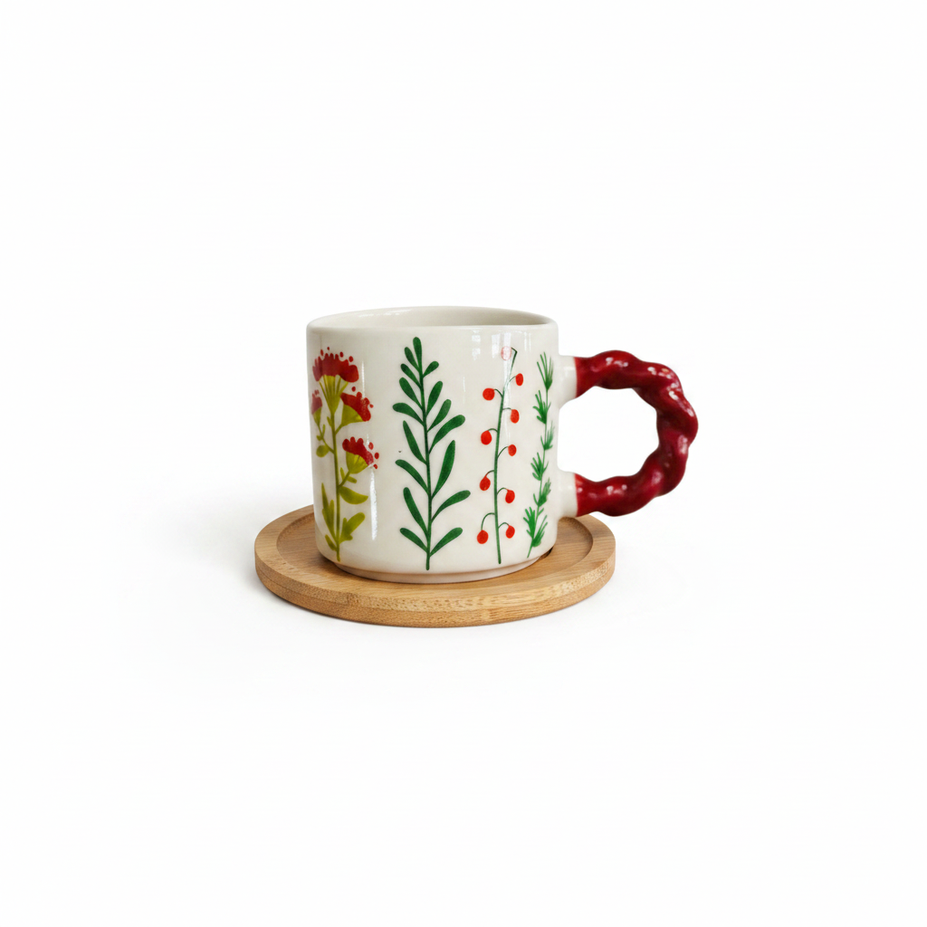 Coaster with Botanical Mug