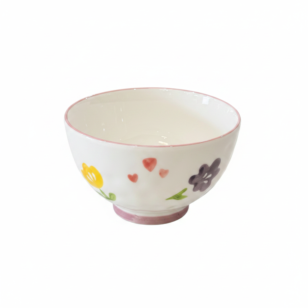 Colorful Floral Rice Bowl