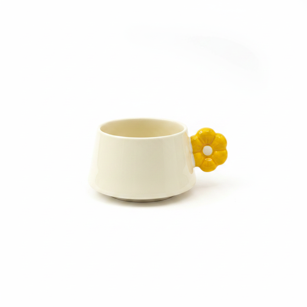 Cup 4 - Yellow Flower Handle