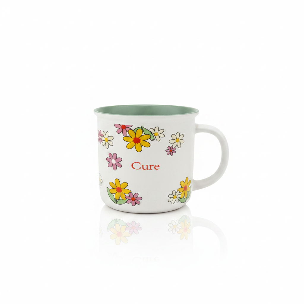 Cure Floral Ceramic Mug Green