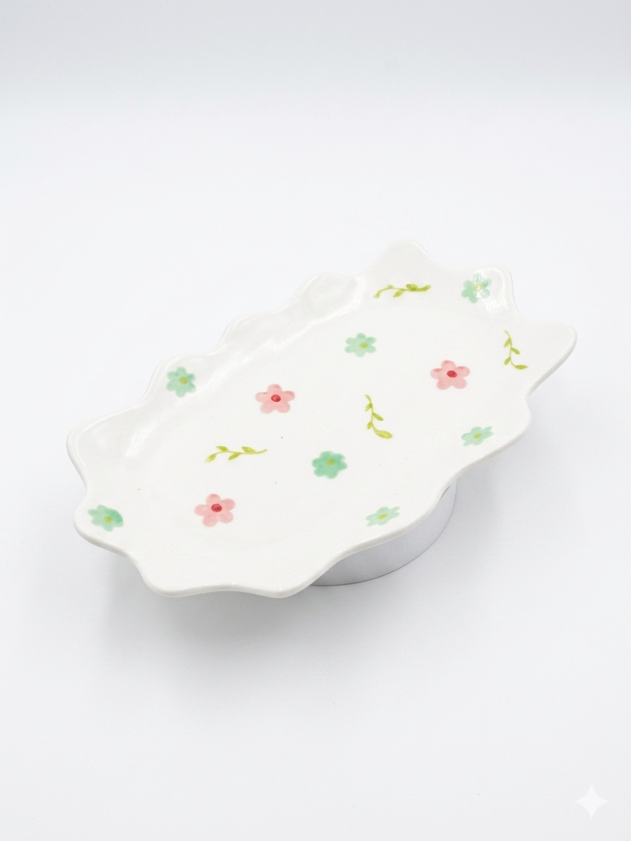 Floral Ceramic Serving Tray