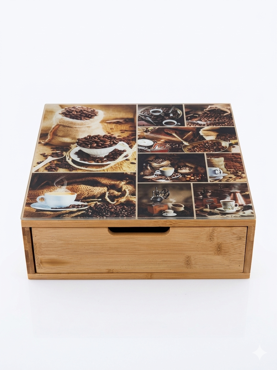 Bamboo Drawer Organizer – Coffee Edition
