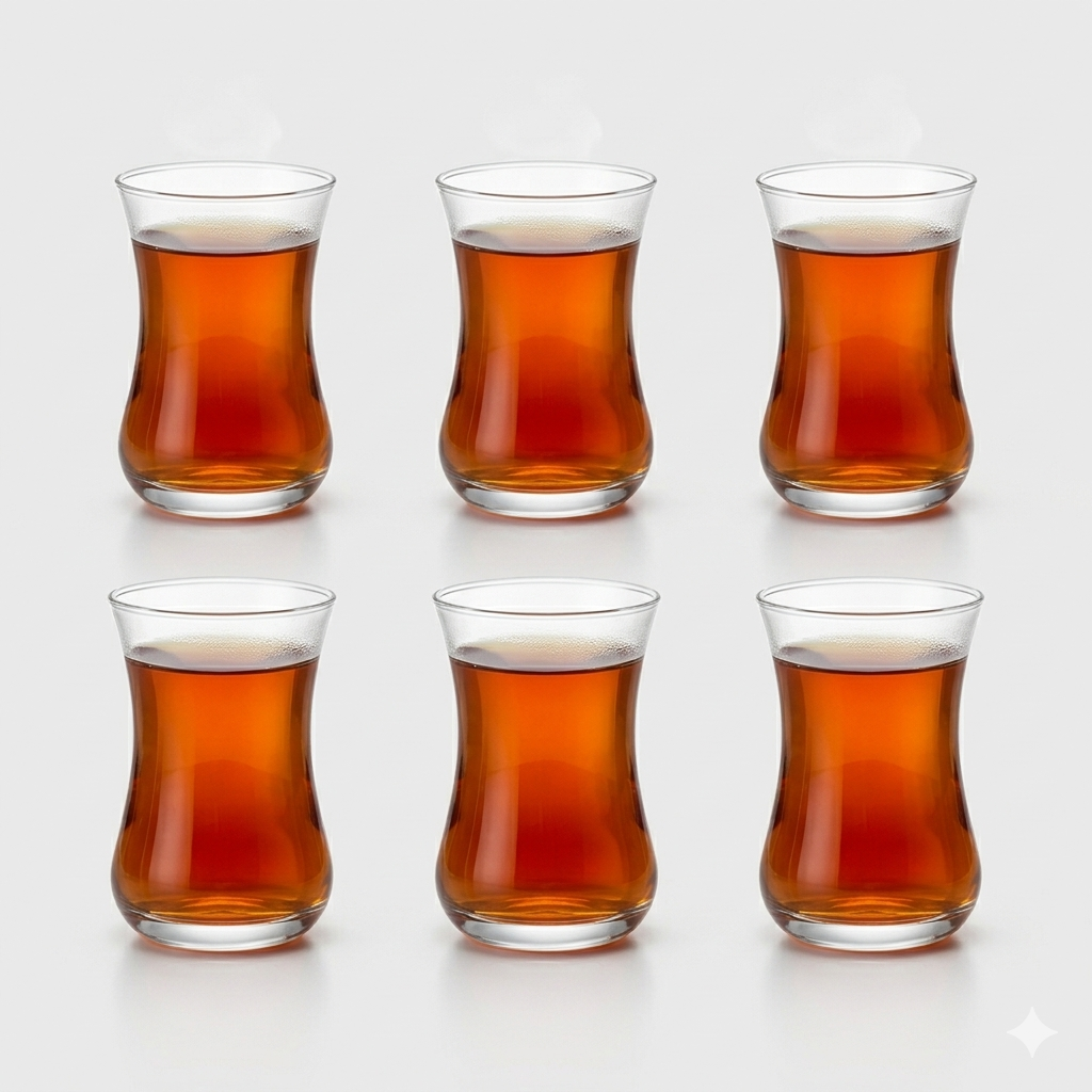 Clear Glass Tea Cup 160ml - Set of 6