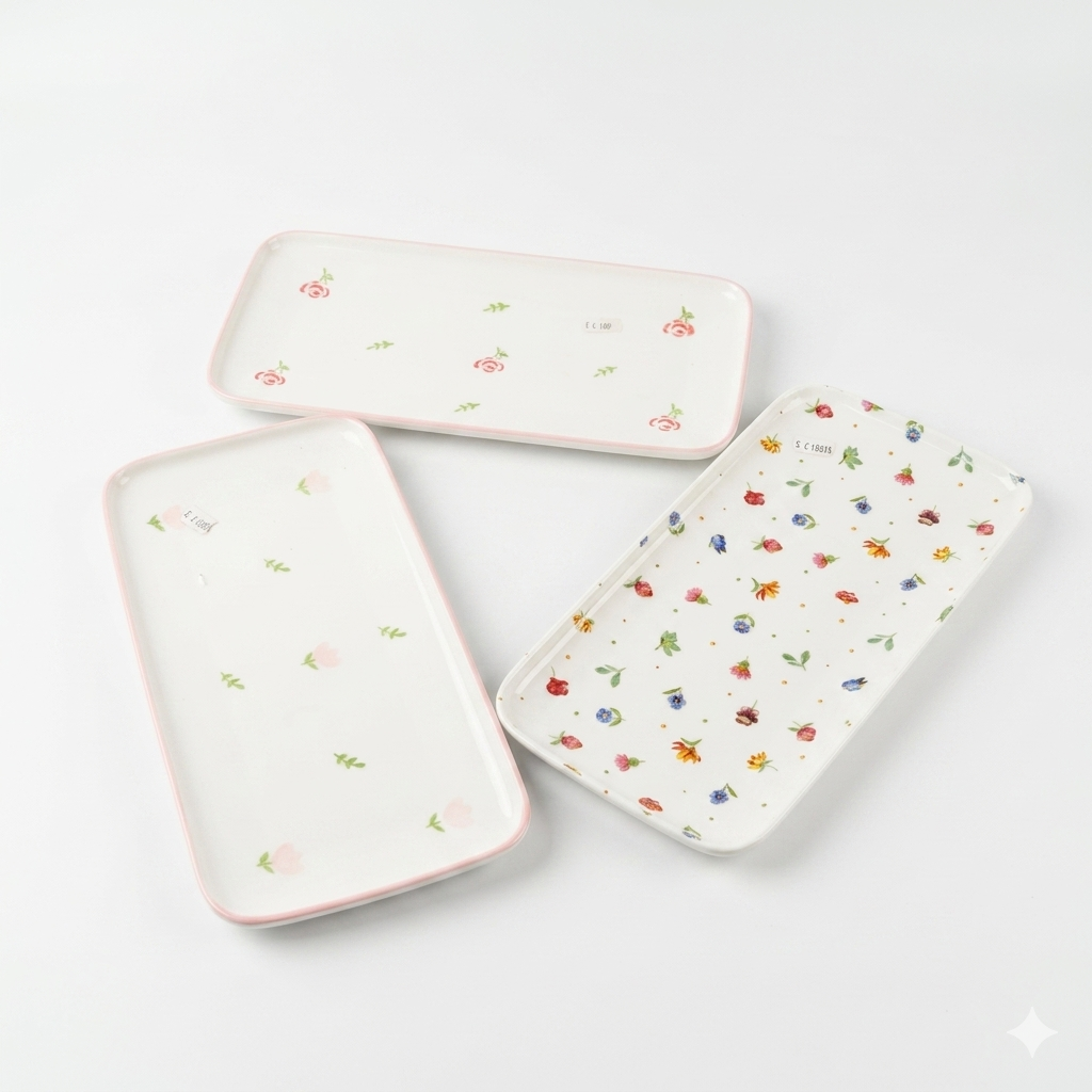 Floral Ceramic Tray - Large