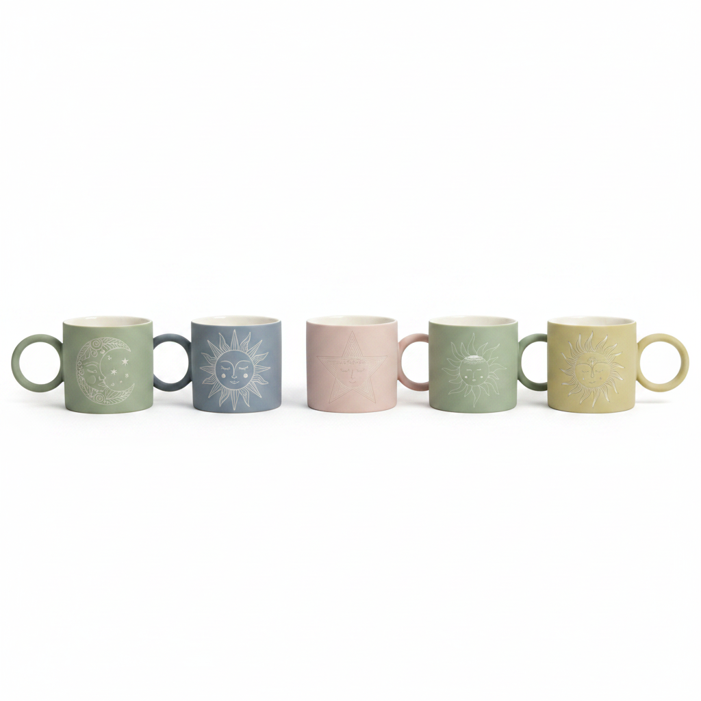 Five Mugs Together
