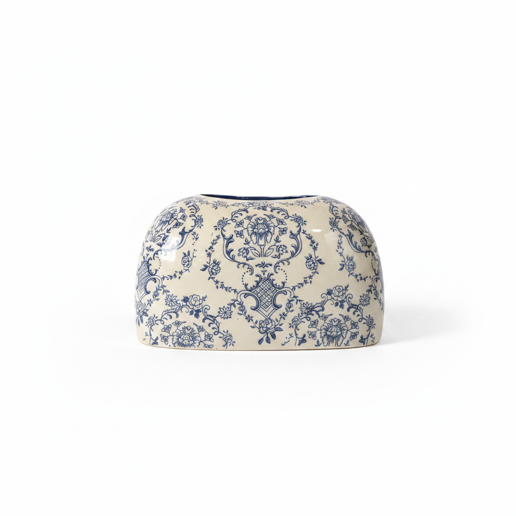 Flat Blue White Vase