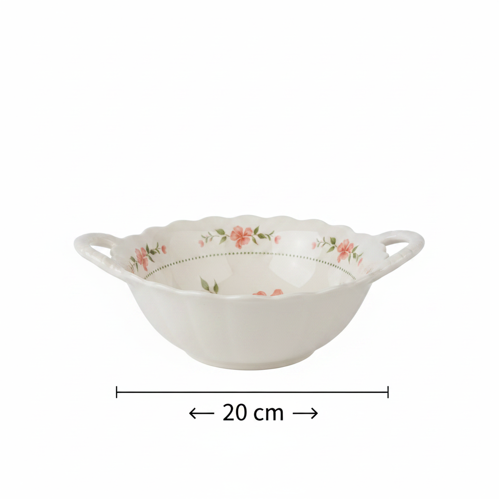 Floral Ceramic Bowl with Handles0null20cm