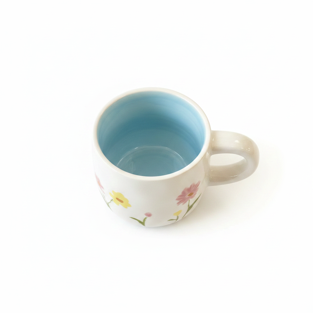 Floral Ceramic Mug - Interior View
