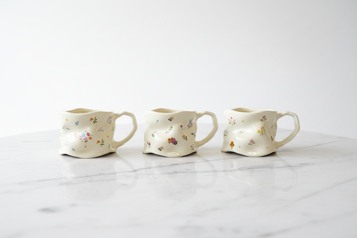 Floral Ceramic Mugs - Group